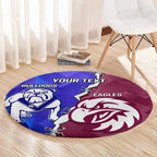 Personalised Bulldogs And Eagles Rugby Round Carpet Dynamic Style