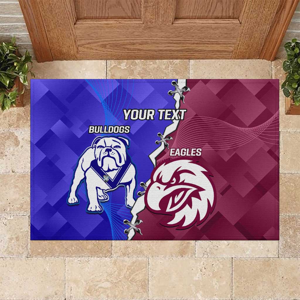 Personalised Bulldogs And Eagles Rugby Rubber Doormat Dynamic Style