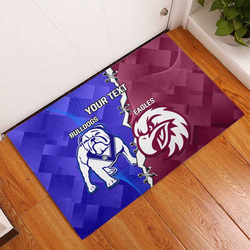 Personalised Bulldogs And Eagles Rugby Rubber Doormat Dynamic Style