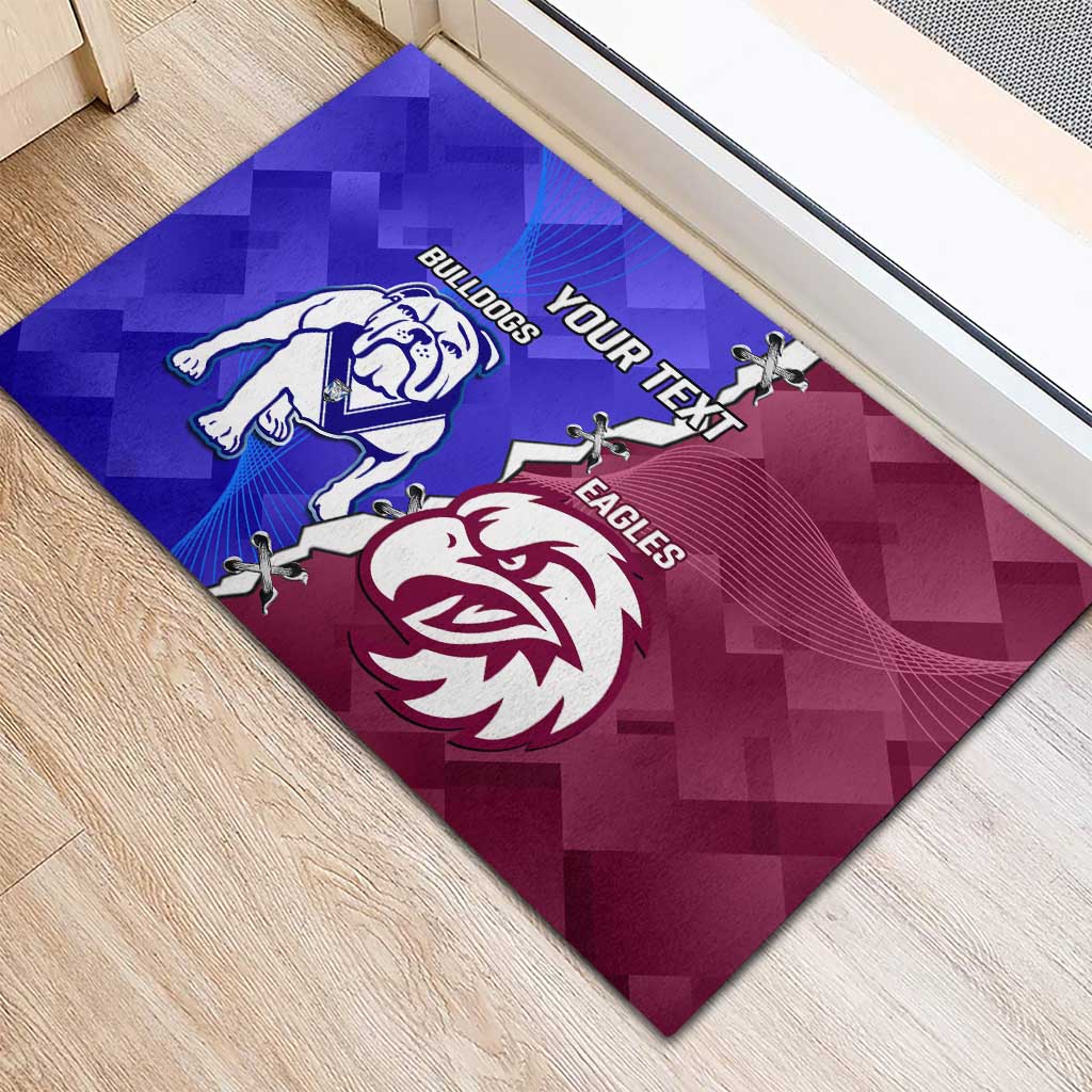 Personalised Bulldogs And Eagles Rugby Rubber Doormat Dynamic Style