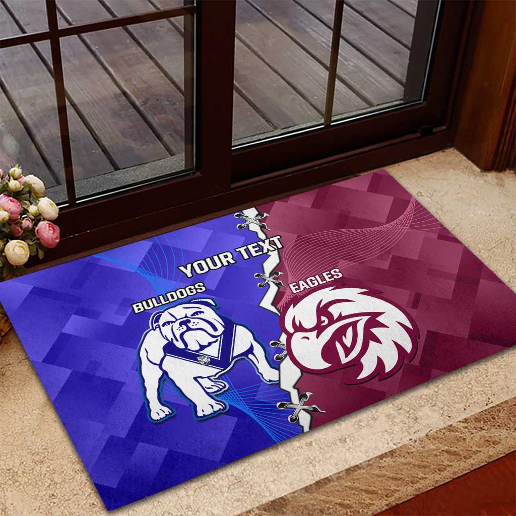 Personalised Bulldogs And Eagles Rugby Rubber Doormat Dynamic Style