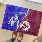 Personalised Bulldogs And Eagles Rugby Rubber Doormat Dynamic Style