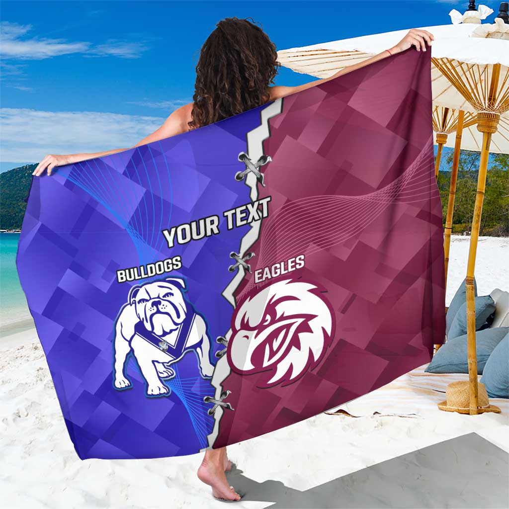 Personalised Bulldogs And Eagles Rugby Sarong Dynamic Style