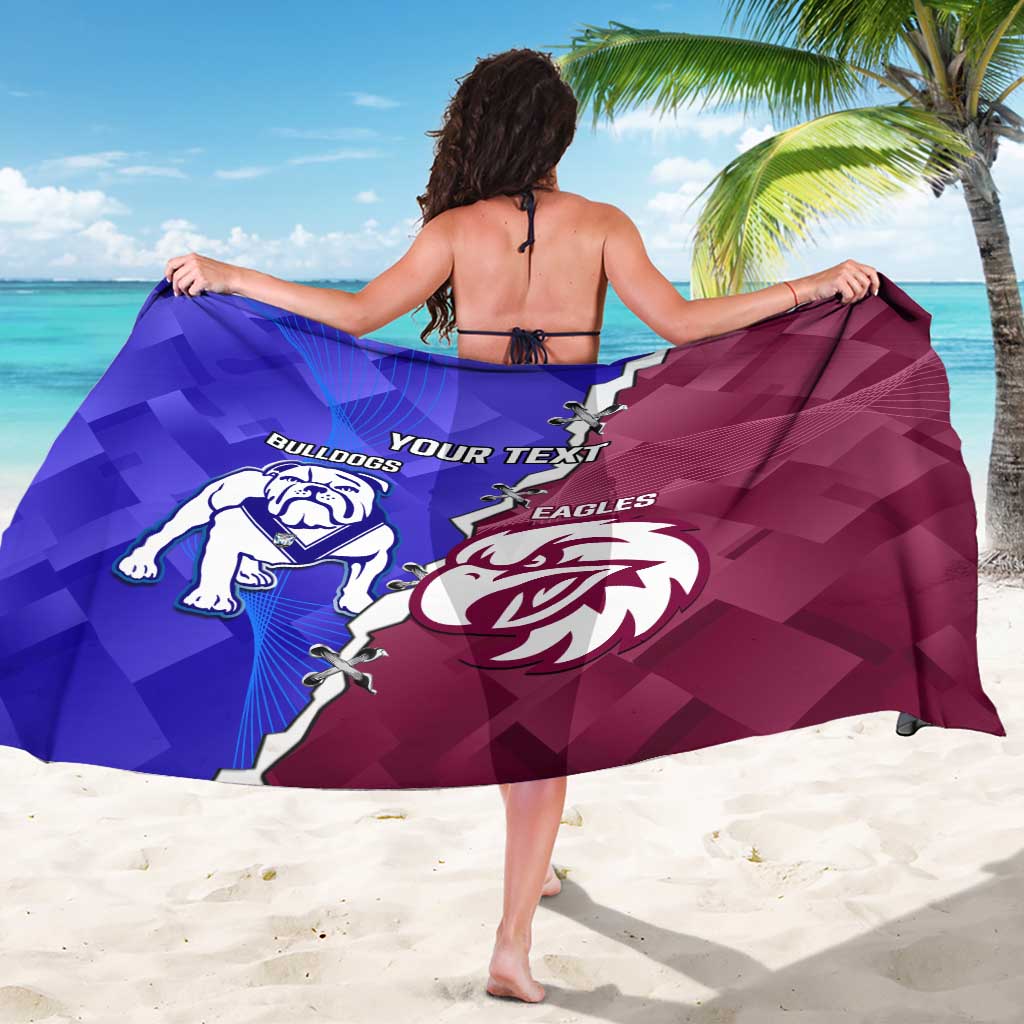 Personalised Bulldogs And Eagles Rugby Sarong Dynamic Style