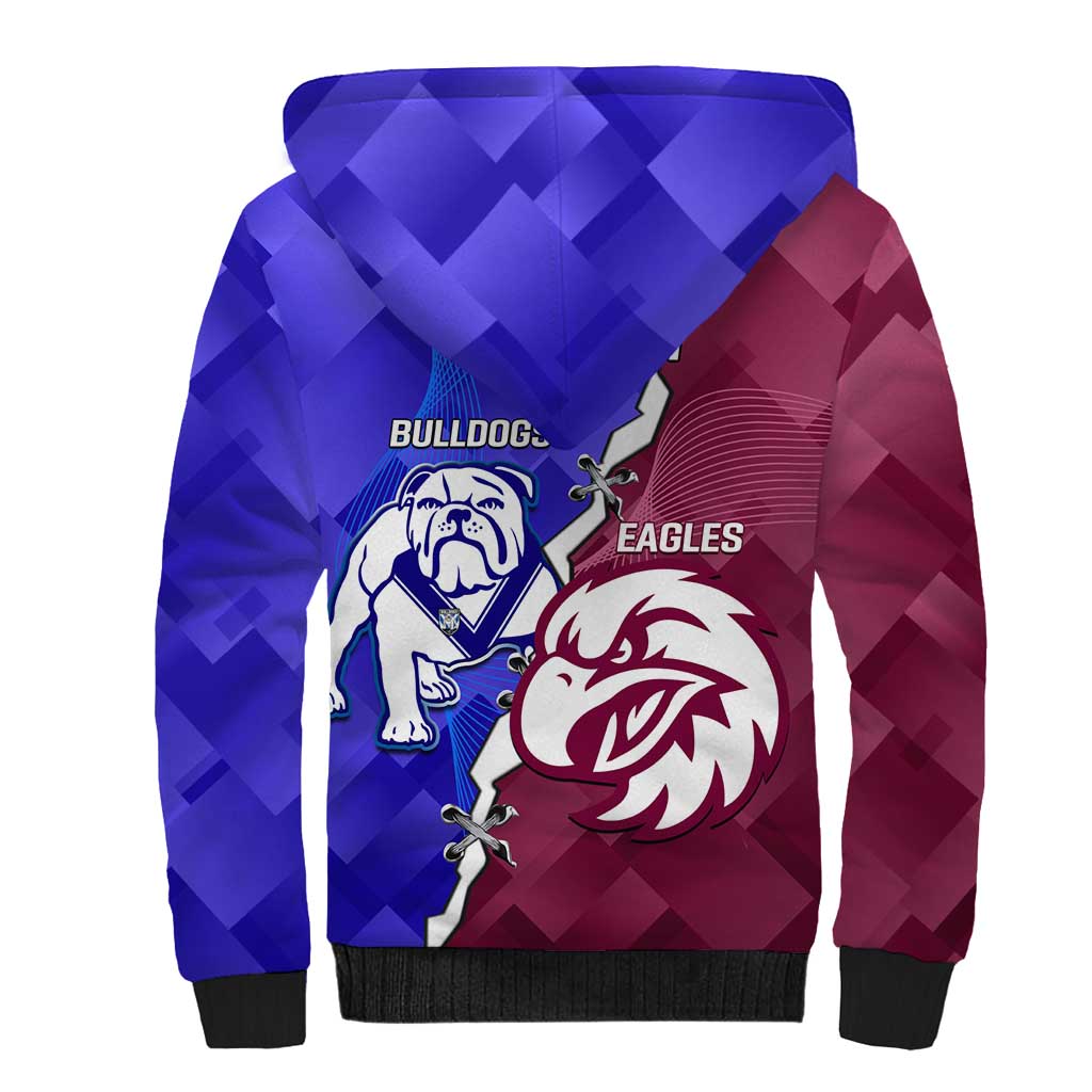 Personalised Bulldogs And Eagles Rugby Sherpa Hoodie Dynamic Style