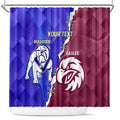 Personalised Bulldogs And Eagles Rugby Shower Curtain Dynamic Style