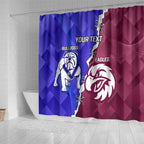 Personalised Bulldogs And Eagles Rugby Shower Curtain Dynamic Style