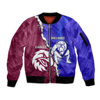 Personalised Bulldogs And Eagles Rugby Sleeve Zip Bomber Jacket Dynamic Style