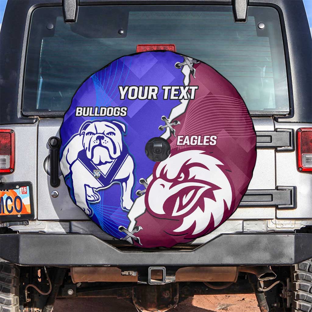 Personalised Bulldogs And Eagles Rugby Spare Tire Cover Dynamic Style