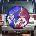 Personalised Bulldogs And Eagles Rugby Spare Tire Cover Dynamic Style