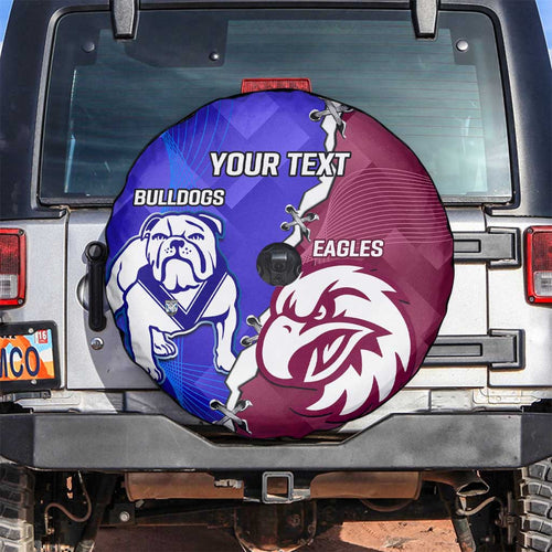 Personalised Bulldogs And Eagles Rugby Spare Tire Cover Dynamic Style