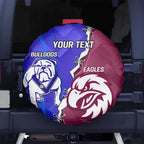 Personalised Bulldogs And Eagles Rugby Spare Tire Cover Dynamic Style