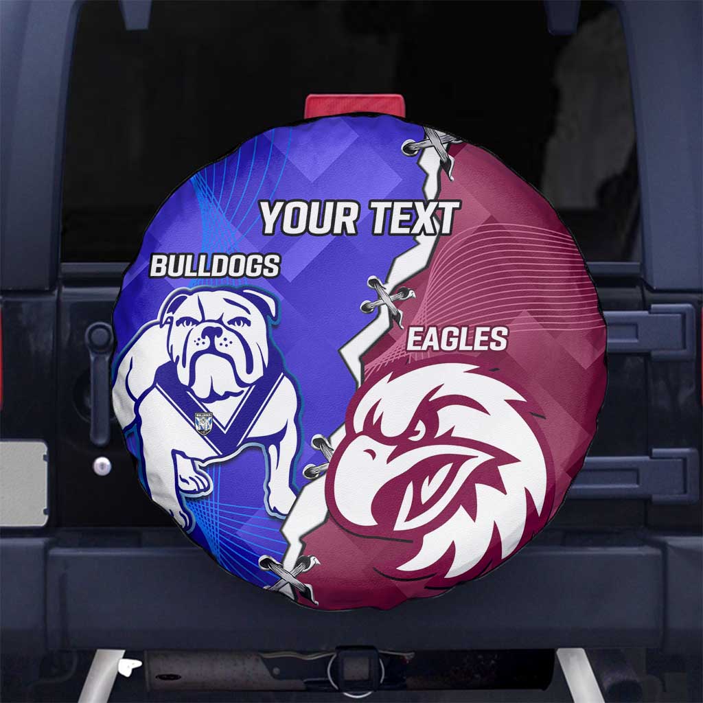 Personalised Bulldogs And Eagles Rugby Spare Tire Cover Dynamic Style