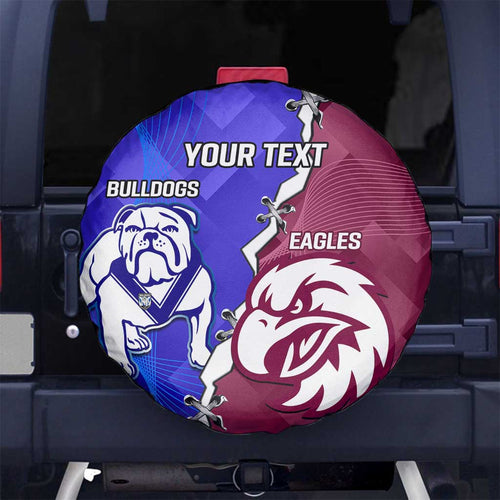 Personalised Bulldogs And Eagles Rugby Spare Tire Cover Dynamic Style