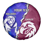 Personalised Bulldogs And Eagles Rugby Spare Tire Cover Dynamic Style