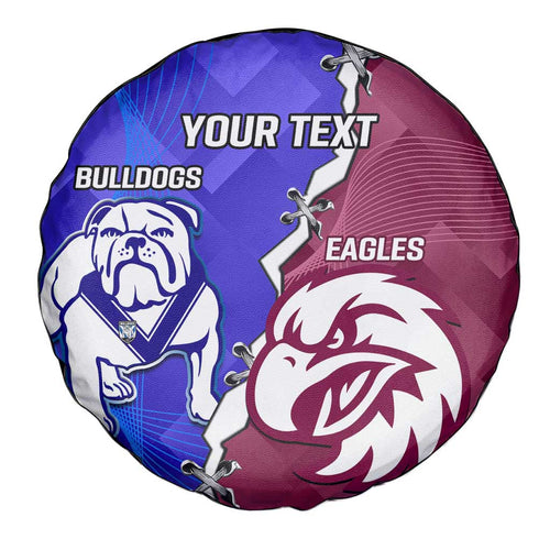 Personalised Bulldogs And Eagles Rugby Spare Tire Cover Dynamic Style