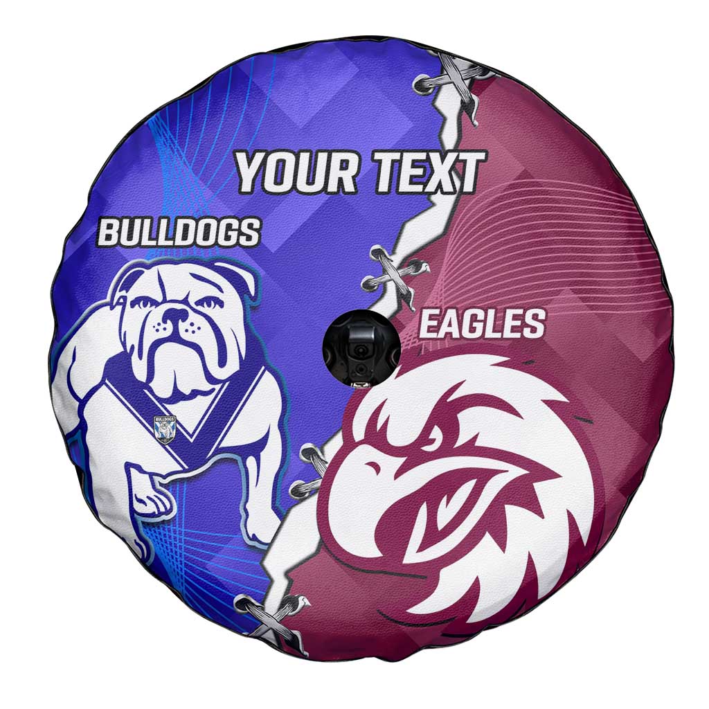 Personalised Bulldogs And Eagles Rugby Spare Tire Cover Dynamic Style