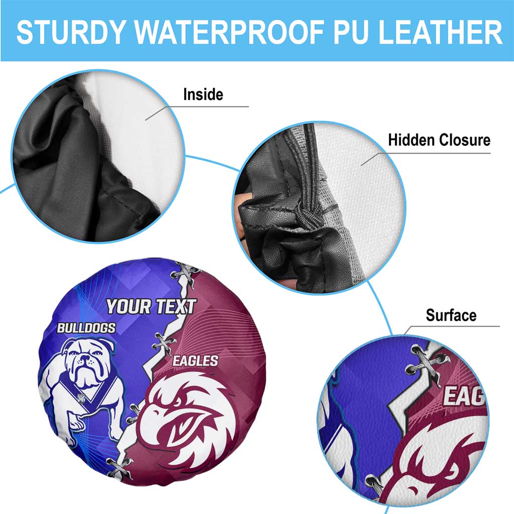 Personalised Bulldogs And Eagles Rugby Spare Tire Cover Dynamic Style