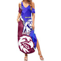 Personalised Bulldogs And Eagles Rugby Summer Maxi Dress Dynamic Style