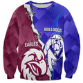 Personalised Bulldogs And Eagles Rugby Sweatshirt Dynamic Style