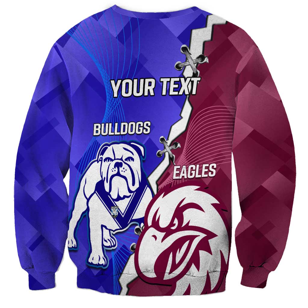 Personalised Bulldogs And Eagles Rugby Sweatshirt Dynamic Style