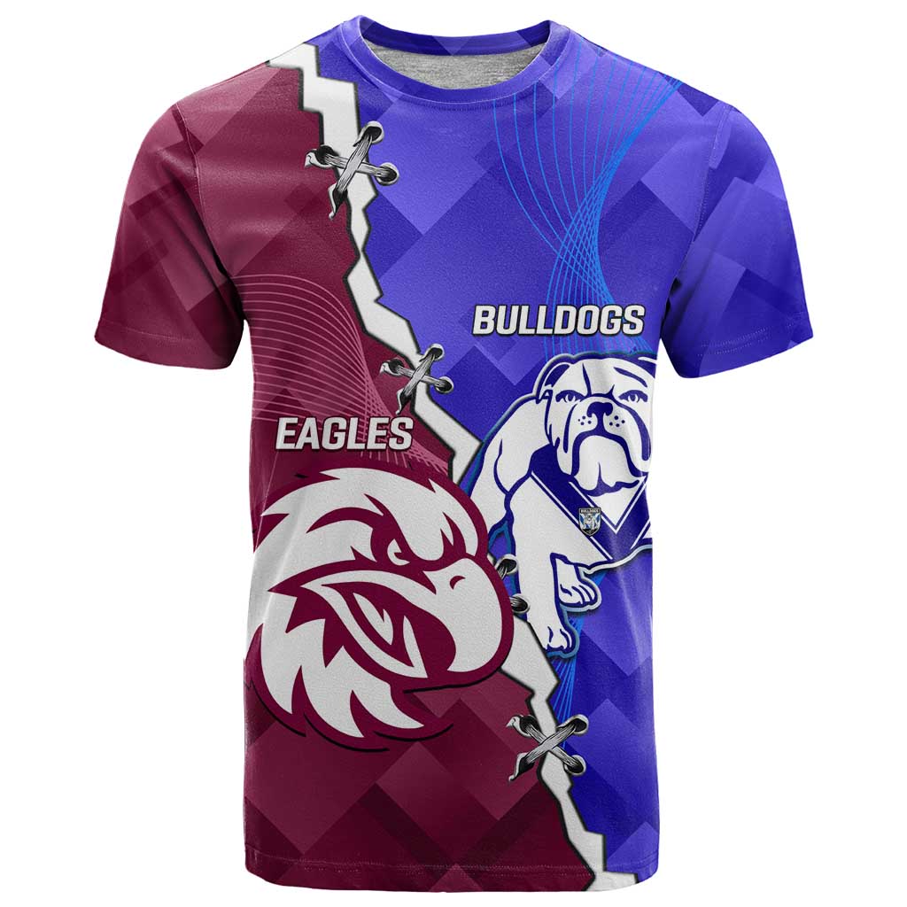Personalised Bulldogs And Eagles Rugby T Shirt Dynamic Style