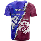 Personalised Bulldogs And Eagles Rugby T Shirt Dynamic Style