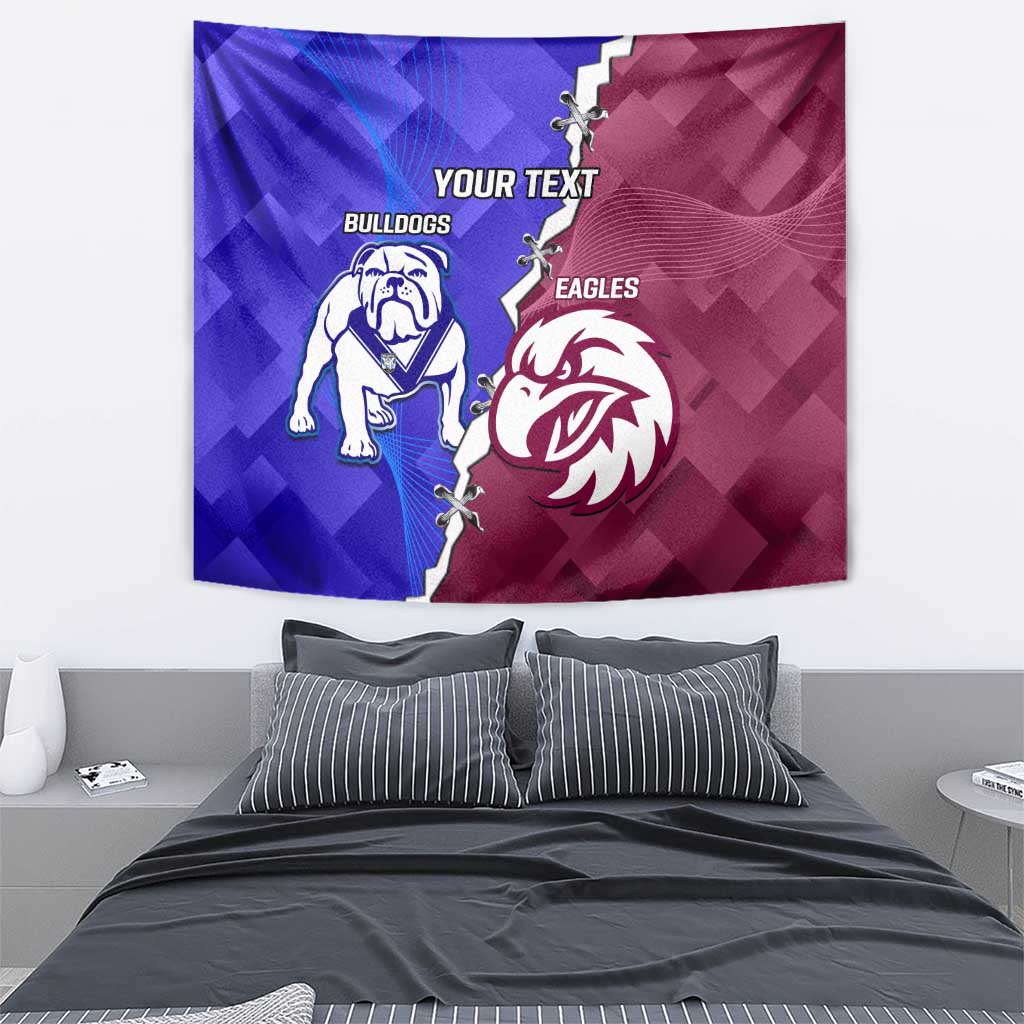 Personalised Bulldogs And Eagles Rugby Tapestry Dynamic Style