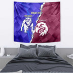 Personalised Bulldogs And Eagles Rugby Tapestry Dynamic Style