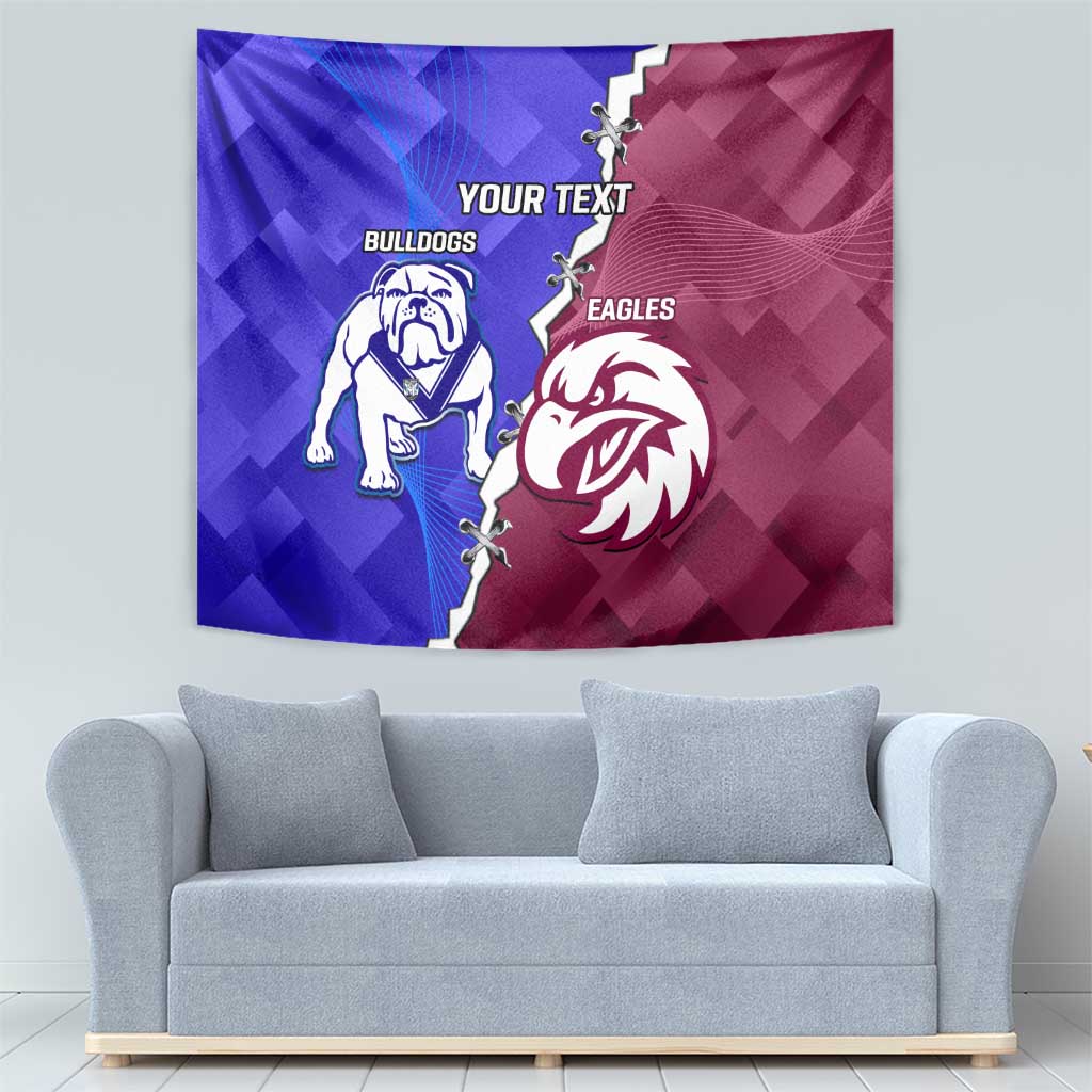 Personalised Bulldogs And Eagles Rugby Tapestry Dynamic Style