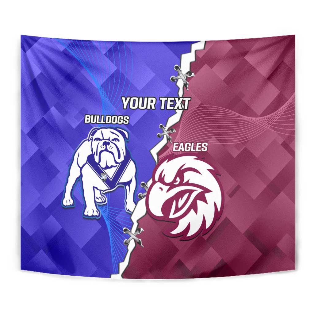 Personalised Bulldogs And Eagles Rugby Tapestry Dynamic Style