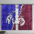 Personalised Bulldogs And Eagles Rugby Window Curtain Dynamic Style