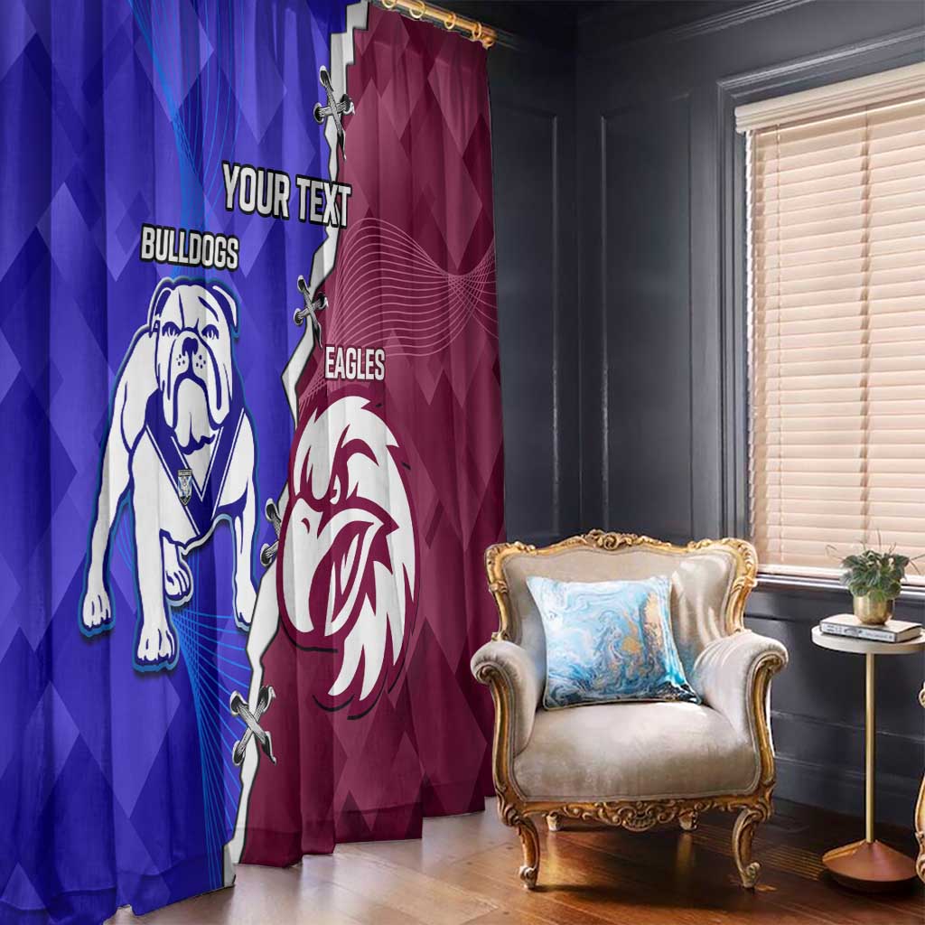 Personalised Bulldogs And Eagles Rugby Window Curtain Dynamic Style