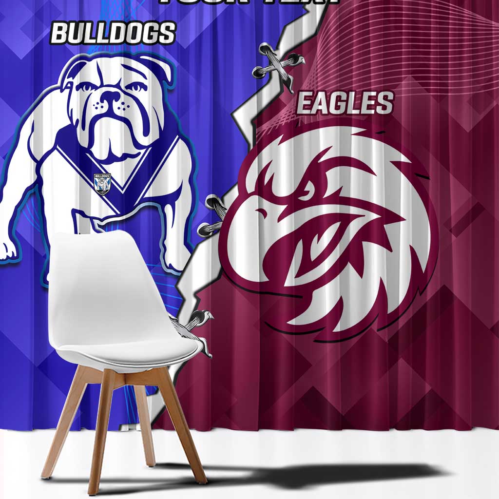Personalised Bulldogs And Eagles Rugby Window Curtain Dynamic Style
