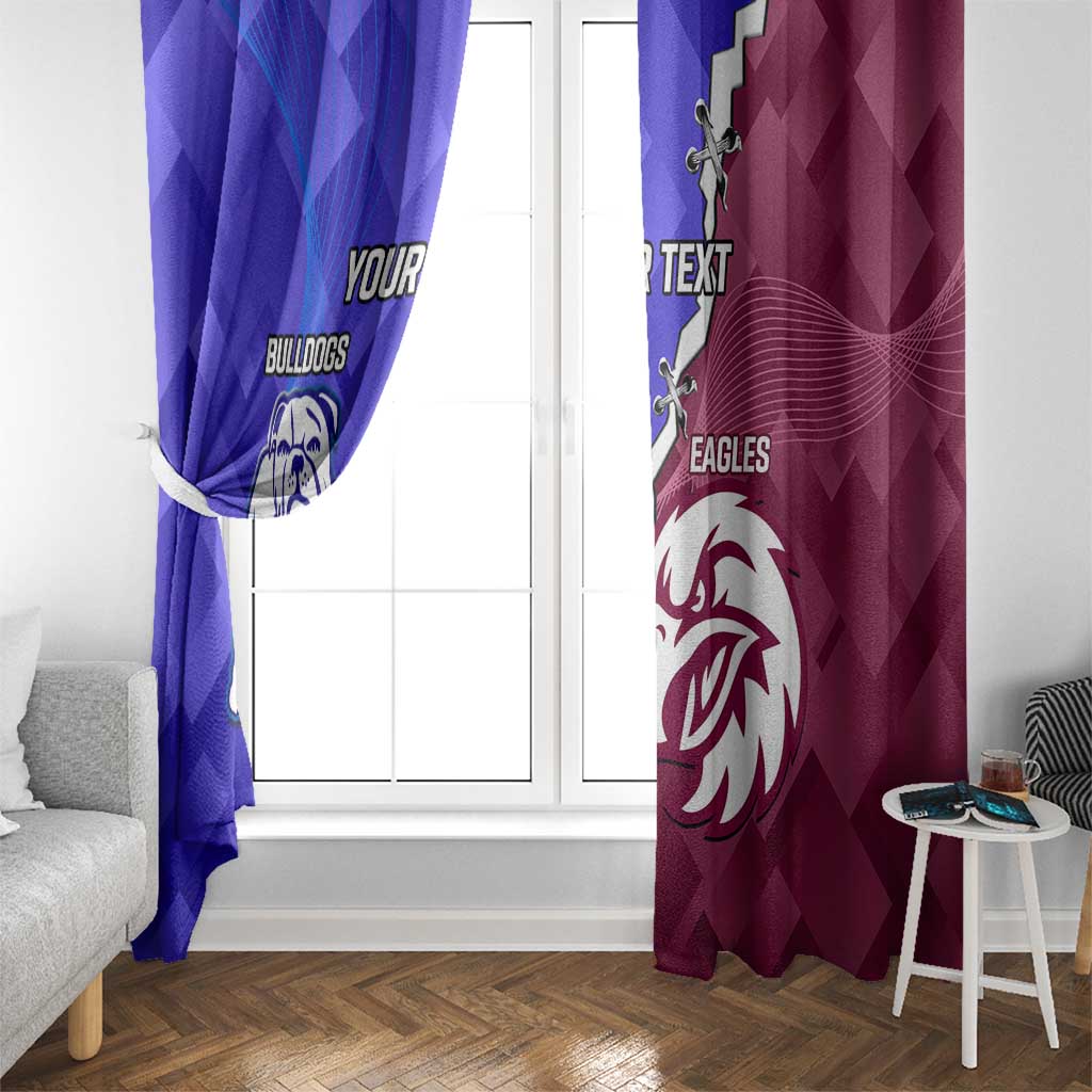 Personalised Bulldogs And Eagles Rugby Window Curtain Dynamic Style