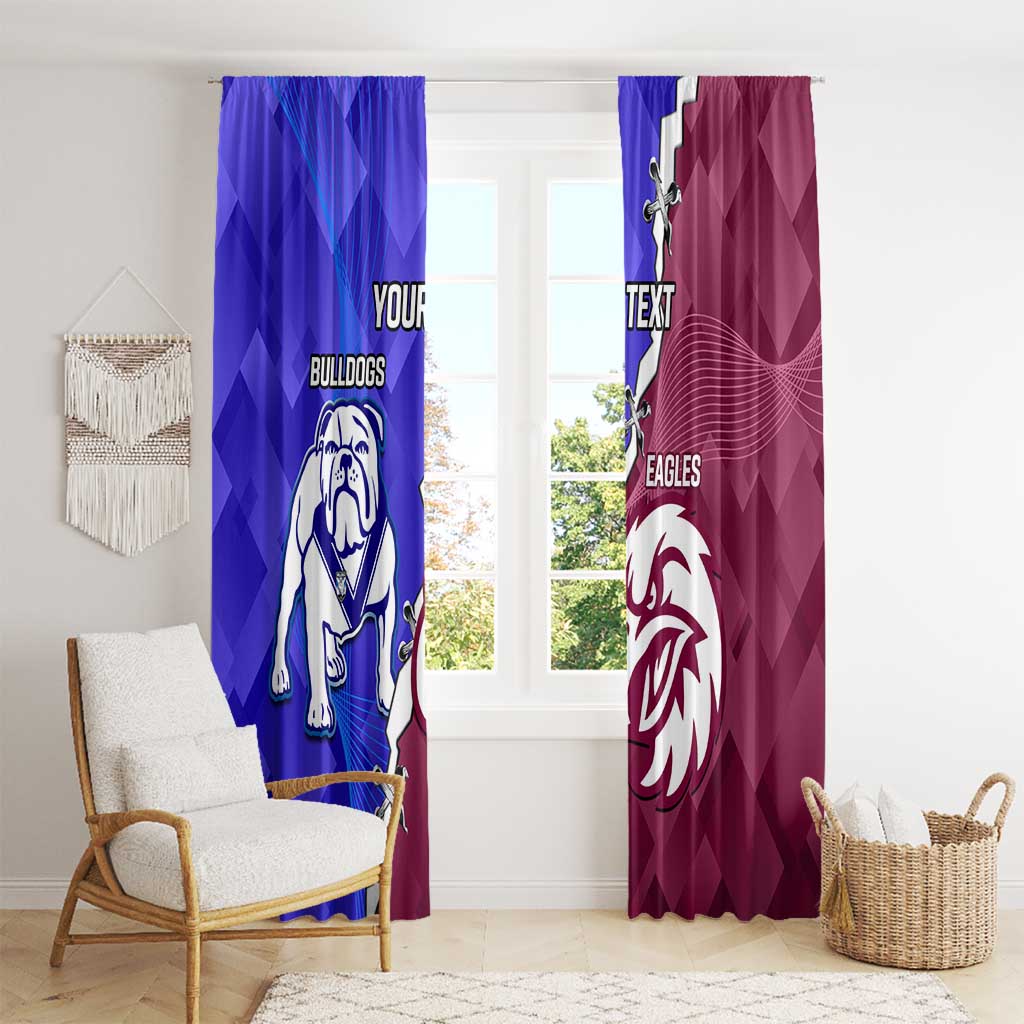 Personalised Bulldogs And Eagles Rugby Window Curtain Dynamic Style