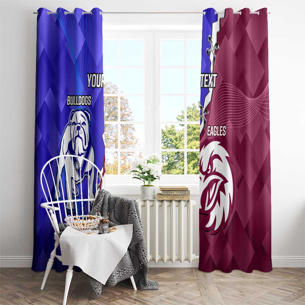Personalised Bulldogs And Eagles Rugby Window Curtain Dynamic Style