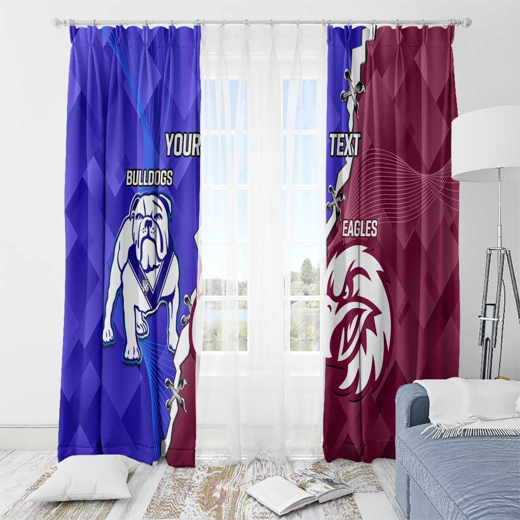 Personalised Bulldogs And Eagles Rugby Window Curtain Dynamic Style