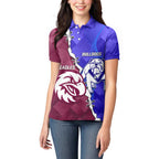 Personalised Bulldogs And Eagles Rugby Women Polo Shirt Dynamic Style