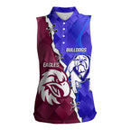 Personalised Bulldogs And Eagles Rugby Women Sleeveless Polo Shirt Dynamic Style