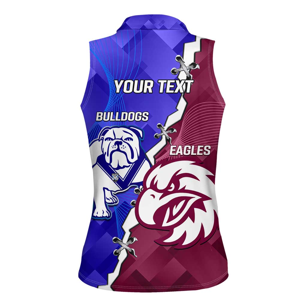Personalised Bulldogs And Eagles Rugby Women Sleeveless Polo Shirt Dynamic Style