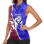 Personalised Bulldogs And Eagles Rugby Women Sleeveless Polo Shirt Dynamic Style