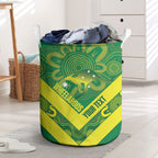 Australia Wheelaroos Rugby Custom Laundry Basket Go Aussie Kangaroo Indigenous Art