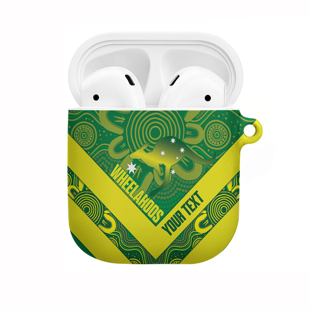 Australia Wheelaroos Rugby Custom AirPods Case Go Aussie Kangaroo Indigenous Art