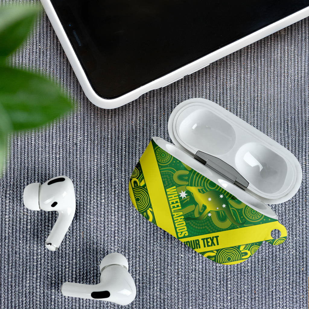 Australia Wheelaroos Rugby Custom AirPods Case Go Aussie Kangaroo Indigenous Art