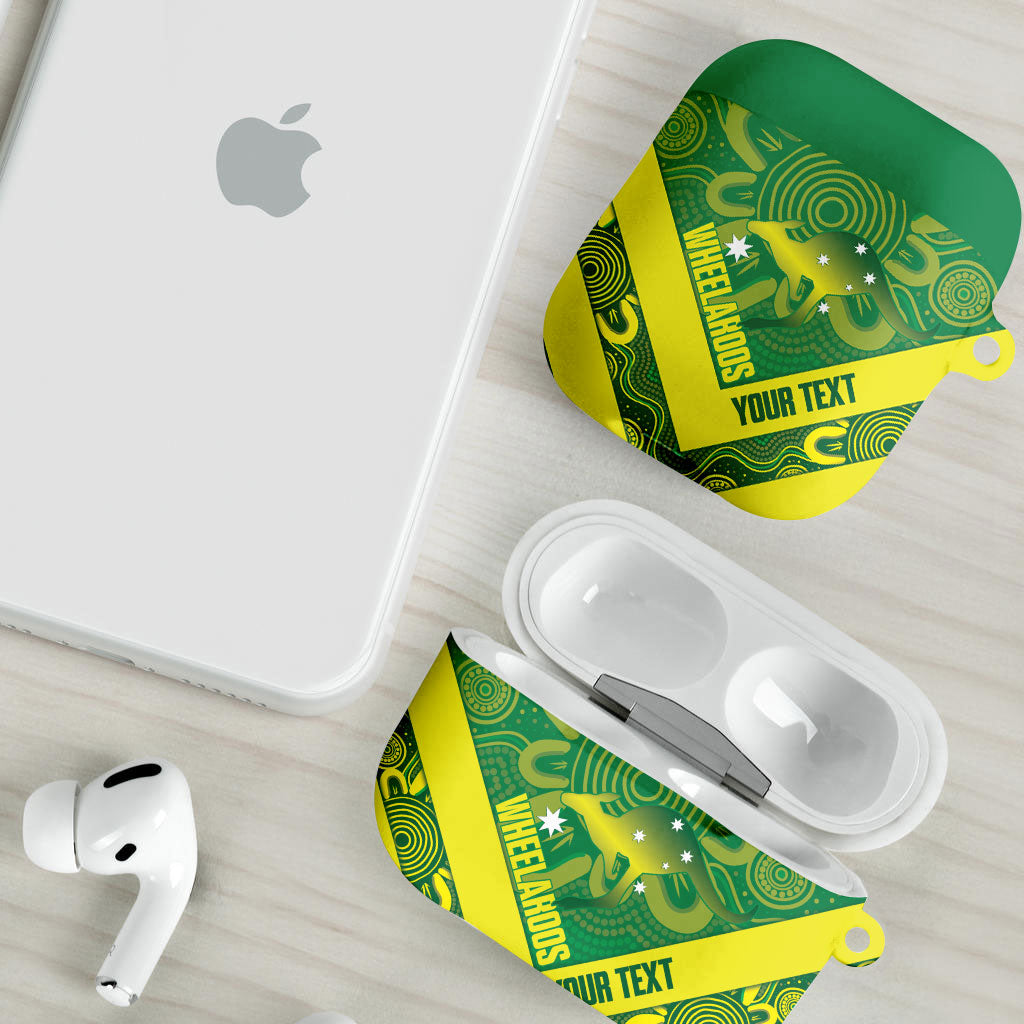 Australia Wheelaroos Rugby Custom AirPods Case Go Aussie Kangaroo Indigenous Art