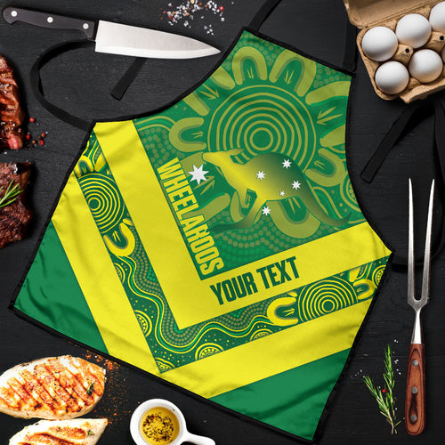 Australia Wheelaroos Rugby Custom Apron Go Aussie Kangaroo Indigenous Art