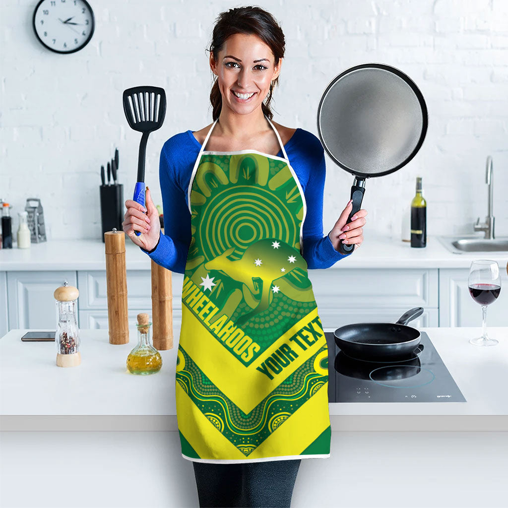 Australia Wheelaroos Rugby Custom Apron Go Aussie Kangaroo Indigenous Art