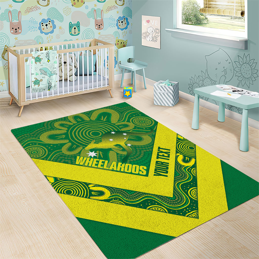 Australia Wheelaroos Rugby Custom Area Rug Go Aussie Kangaroo Indigenous Art