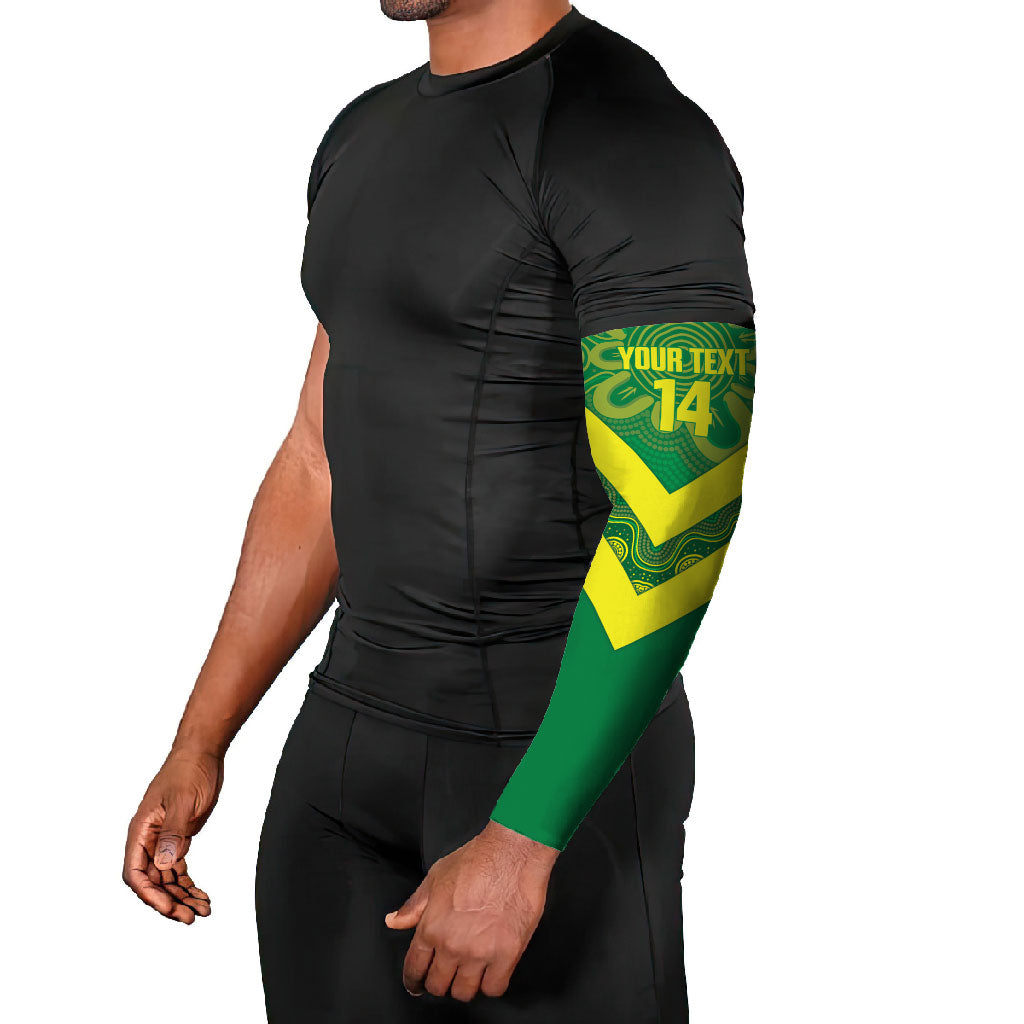 Australia Wheelaroos Rugby Custom Arm Sleeves Go Aussie Kangaroo Indigenous Art